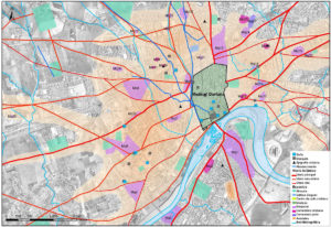 Topografía urbana de la Córdoba califal sobre planimetría actual de la ciudad (GMU-UCO).