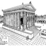 Reconstrucción ideal del templo de la calle Claudio Marcelo, según A. García y Bellido. (J. F. Rodríguez)