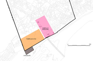 Hipótesis de ubicación y extensión del centro de poder de Córdoba en los siglos VI-VII según D. Vaquerizo y J.F. Murillo (2010b, fig. 14)